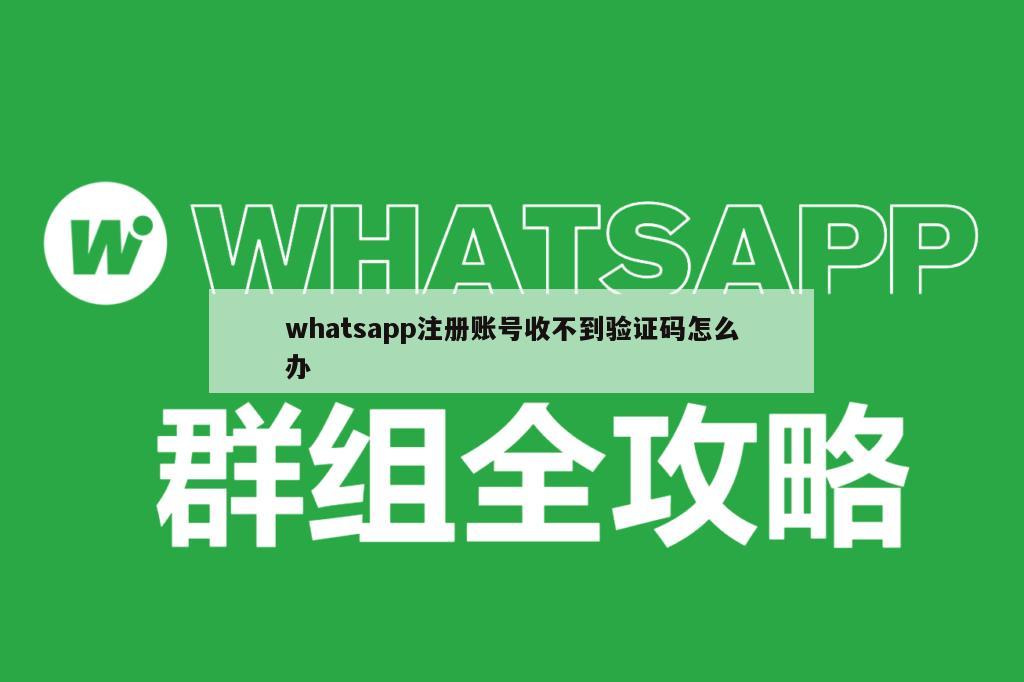 whatsapp注册账号收不到验证码怎么办